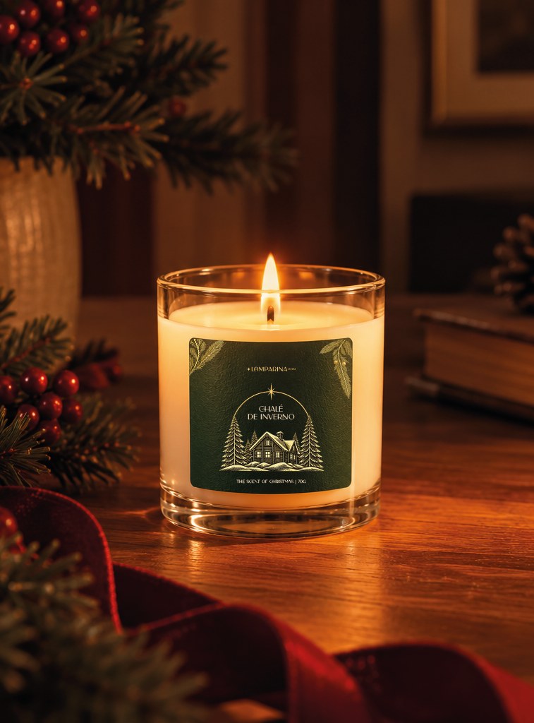 Vela de Natal acesa